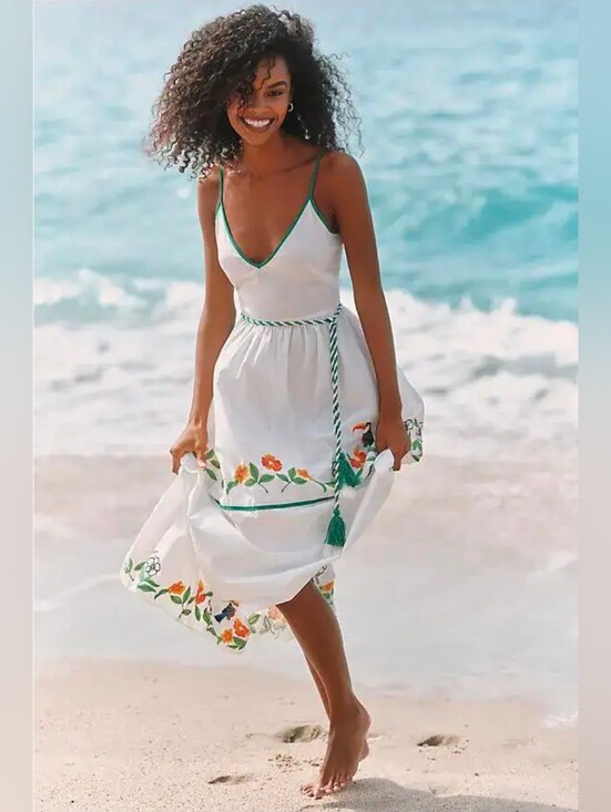 Anthropologie Dresses & Skirts - CELANDINE Embroidered Cotton Midi Dress